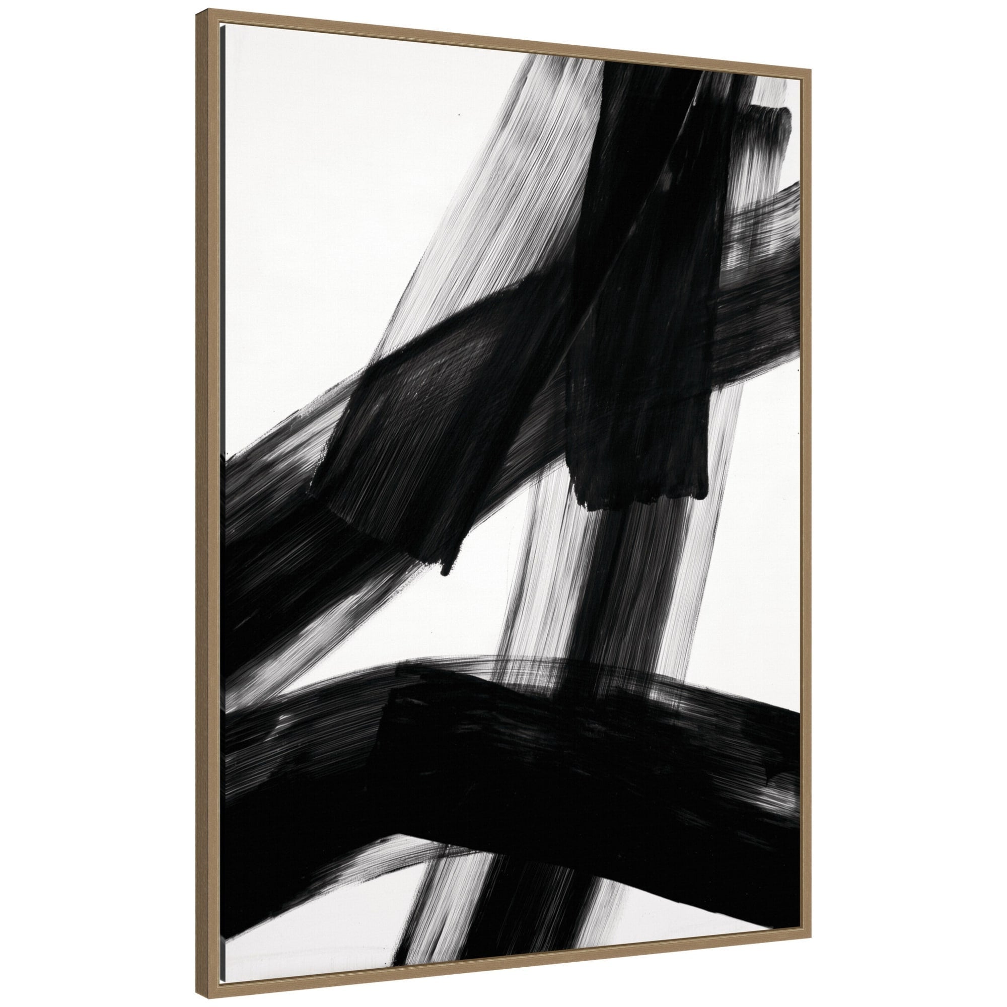 Kate And Laurel Black Mark No. 3 By Amy Lighthall Framed Canvas Wall Art Print