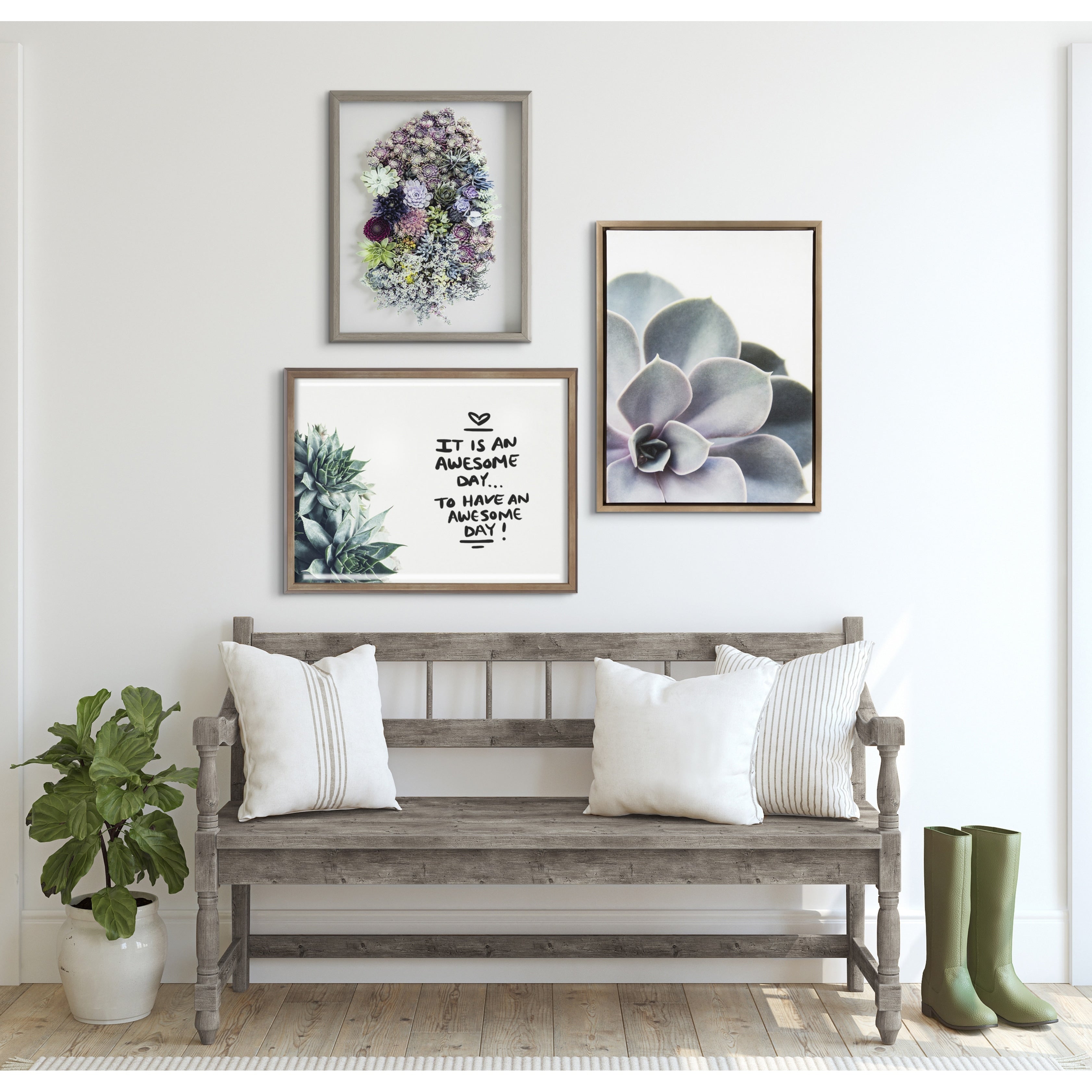 Kate And Laurel Blake Ever Green Framed Printed Glass By F2Images 18X24