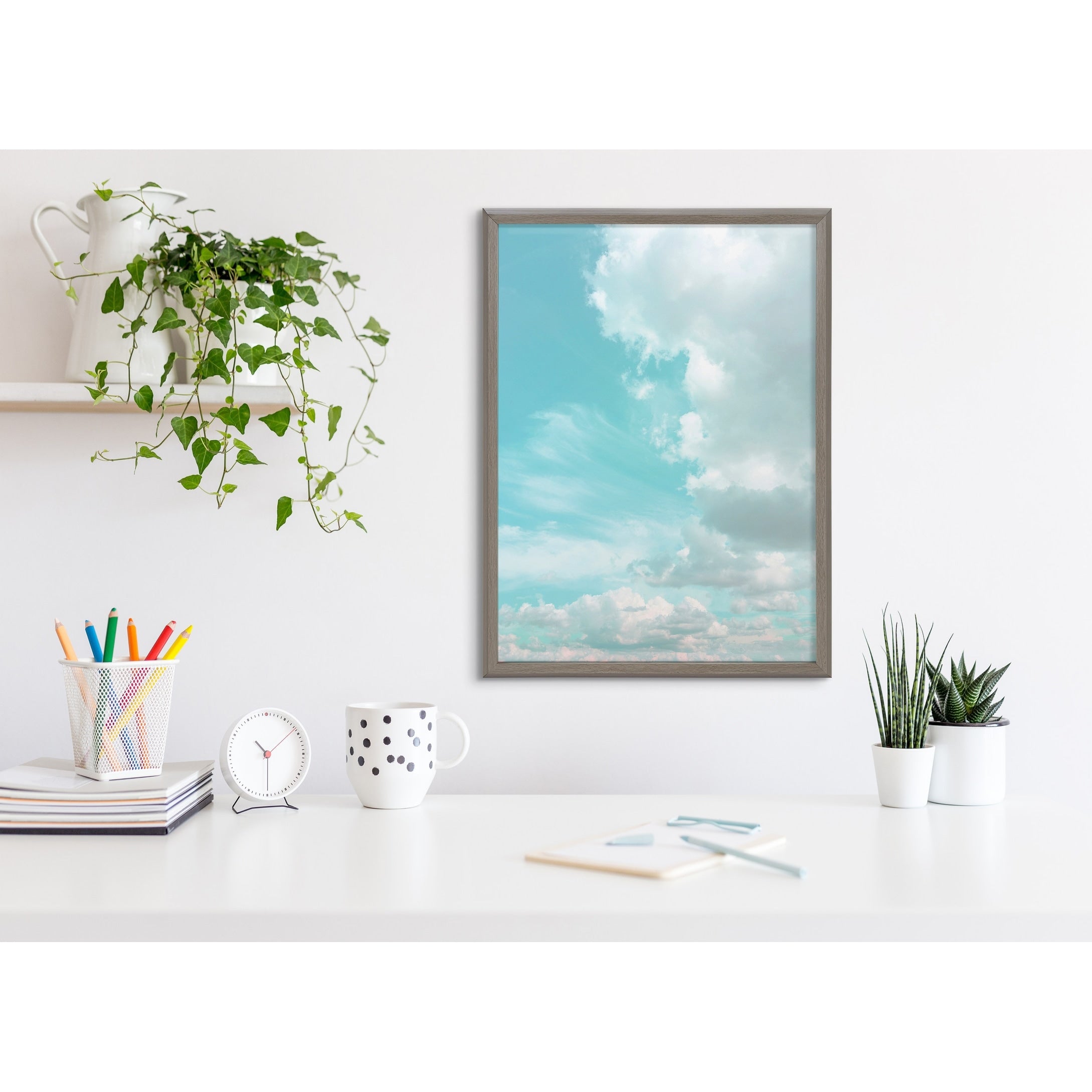 Kate And Laurel Blake Head In The Clouds Framed Printed Glass By Dominique Vari 18X24