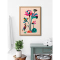 Kate And Laurel Blake Mid Century Modern Lotus Framed Printed Glass By Rachel Lee Of My Dream Wall