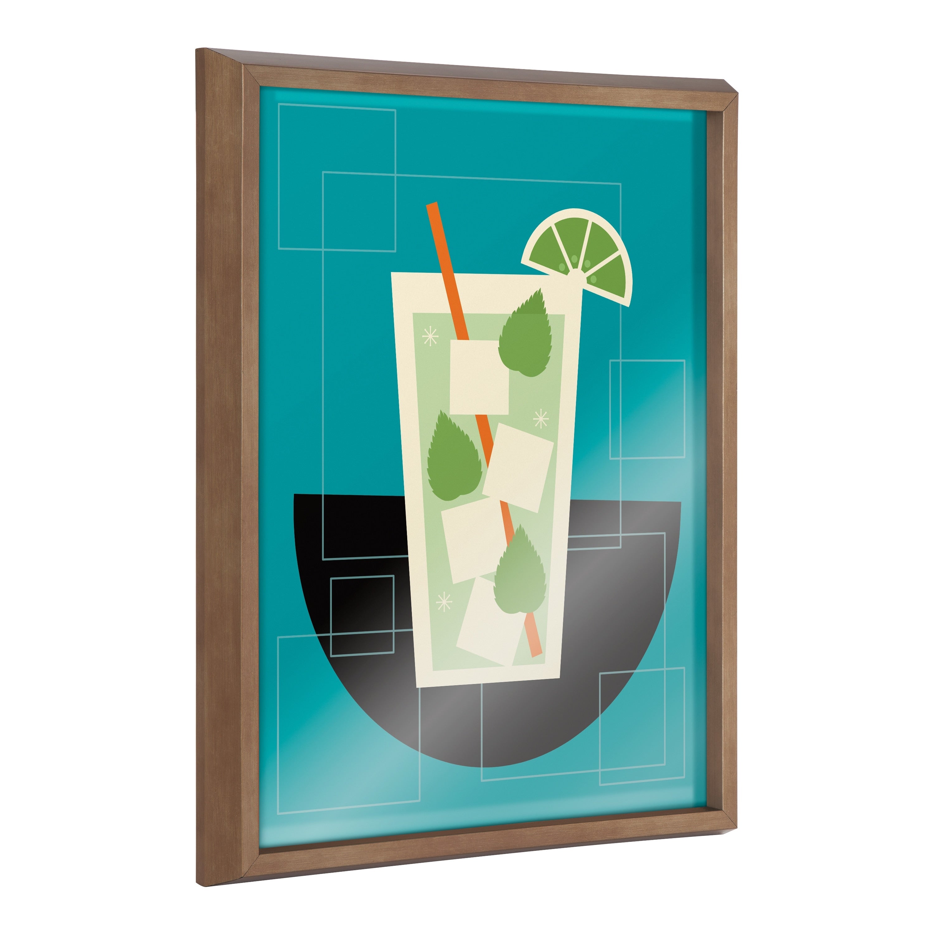 Kate And Laurel Blake Mojito Framed Printed Glass
