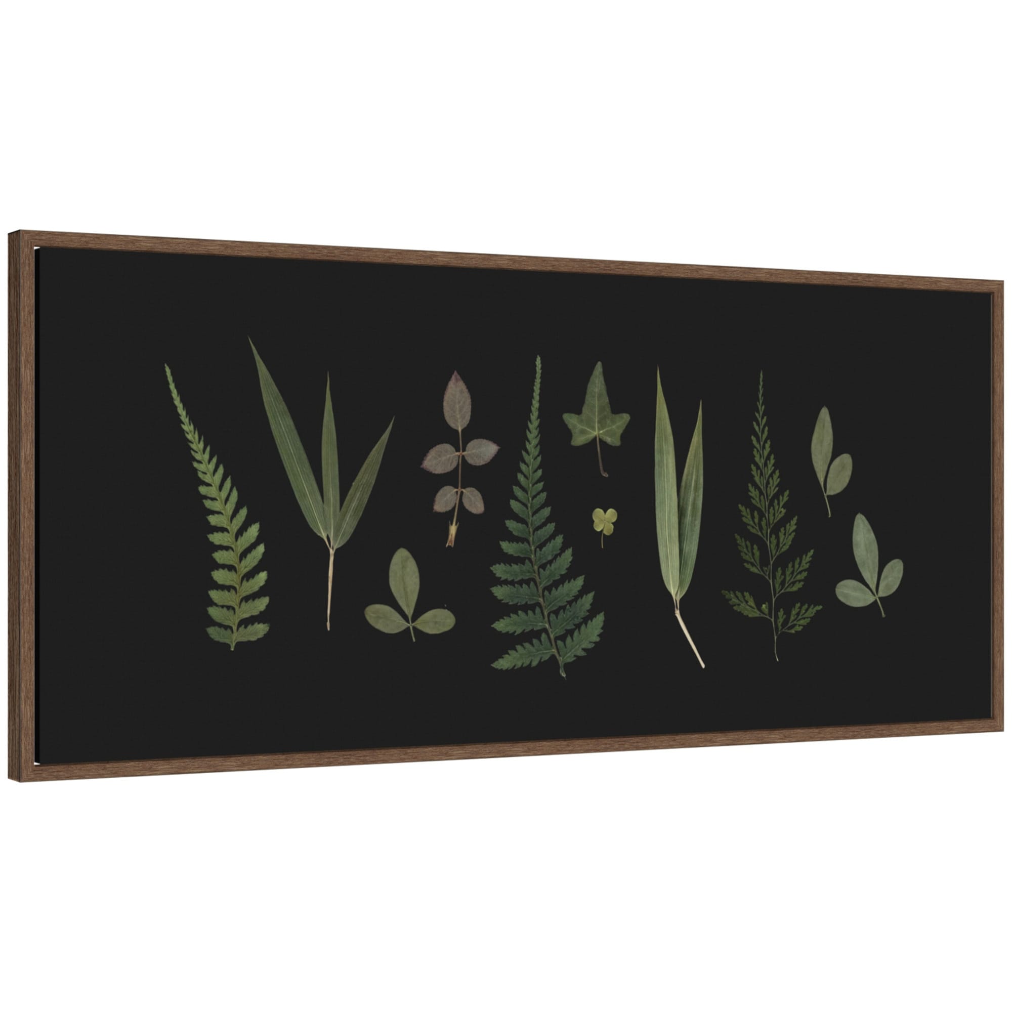 Kate And Laurel Botanical Leaf Study Panel By Stephanie Klatt Framed Canvas Wall Art Print