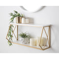 Kate And Laurel Brost Wood And Metal Wall Shelf 22X8X10.25