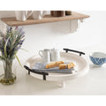 Kate And Laurel Bruillet Round Wooden Footed Tray 15 Diameter