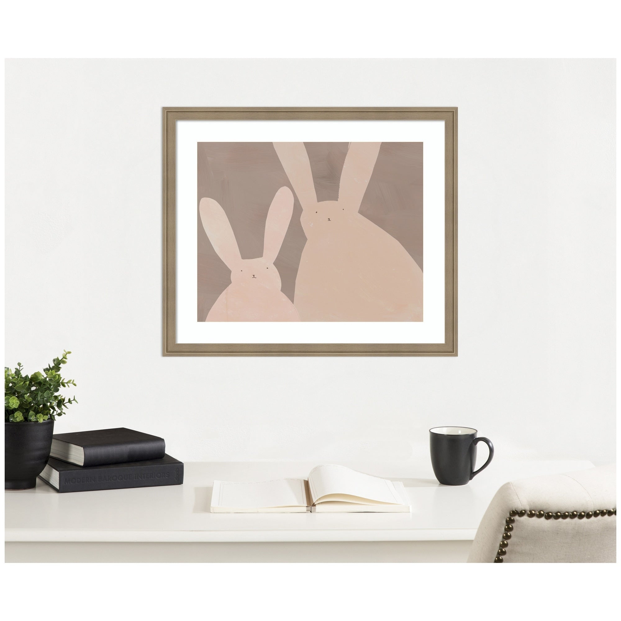 Kate And Laurel Bunny Mama And Baby Ii By Alicia Abla Framed Wall Art Print