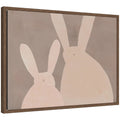 Kate And Laurel Bunny Mama And Baby By Alicia Abla Framed Canvas Wall Art Print