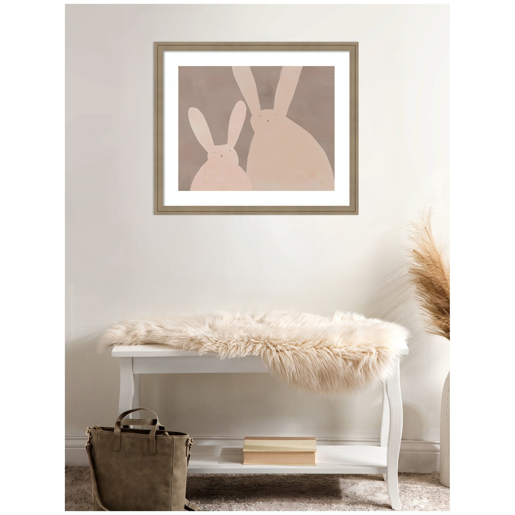 Kate And Laurel Bunny Mama And Baby By Alicia Abla Framed Wall Art Print