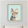 Kate And Laurel Bunny By Honey Island Studio Framed Mounted Canvas Wall Art Print