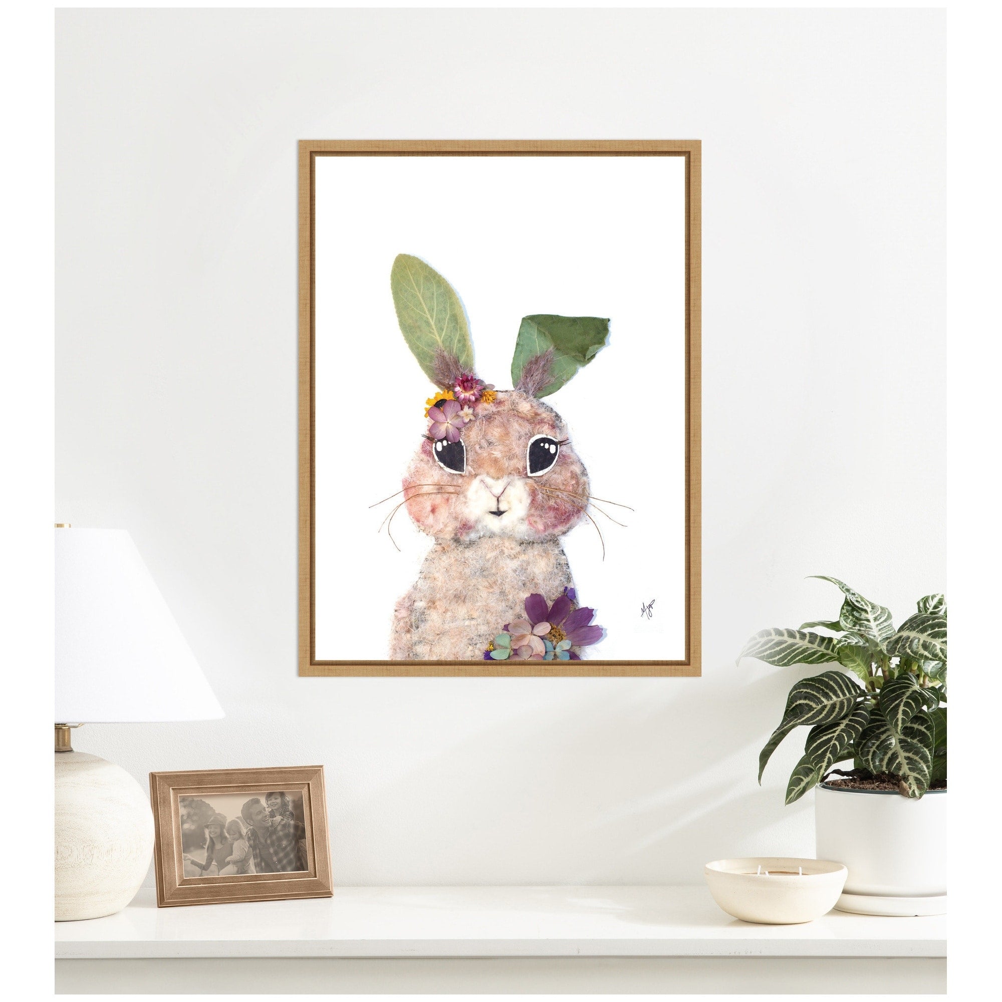 Kate And Laurel Bunny By Madeline Jeppesen Framed Canvas Wall Art Print