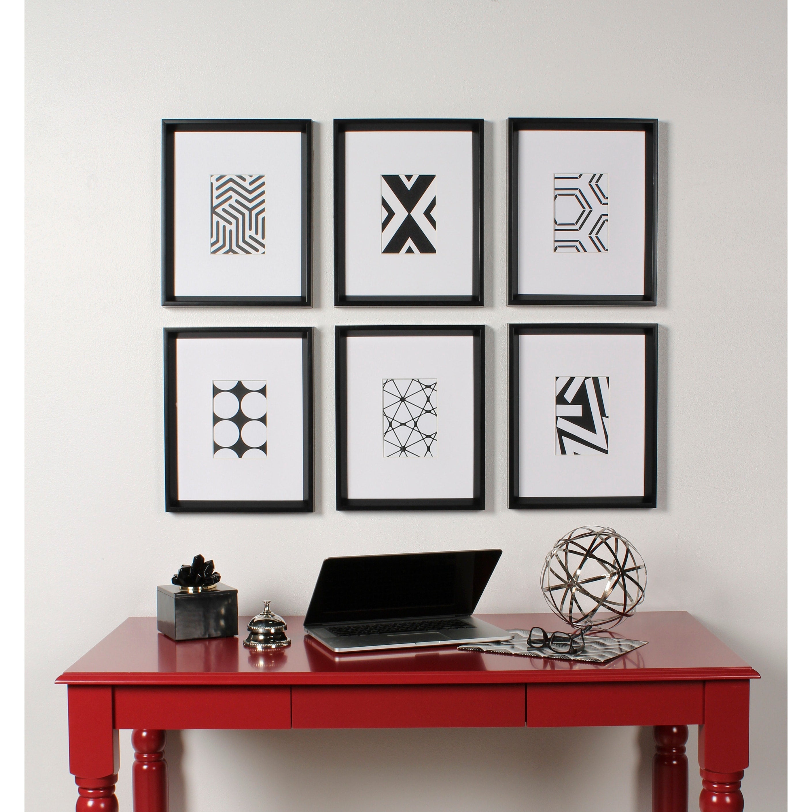 Kate And Laurel Calter 6 Piece Framed Black And White Print Art Set