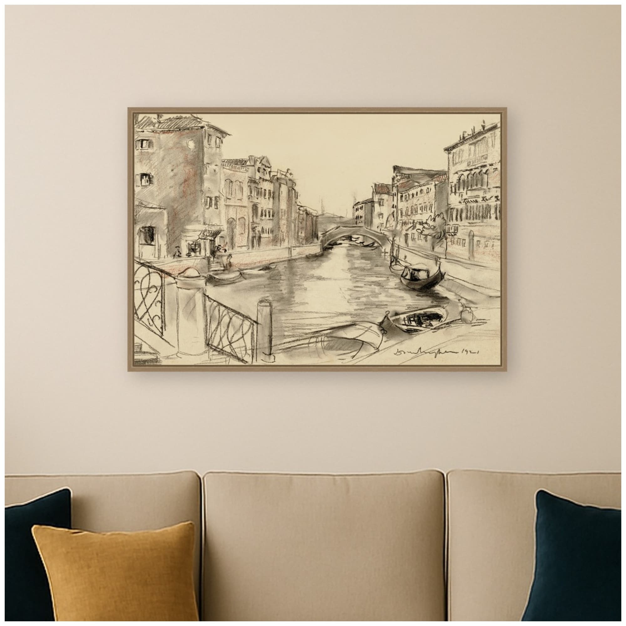Kate And Laurel Canal At Venice Donald Shaw Maclaughlan By The Smithsonian American Art Museum Framed Canvas Wall Art Print