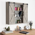 Kate And Laurel Cates Rustic Wood Wall Storage Cabinet With Barn Doors