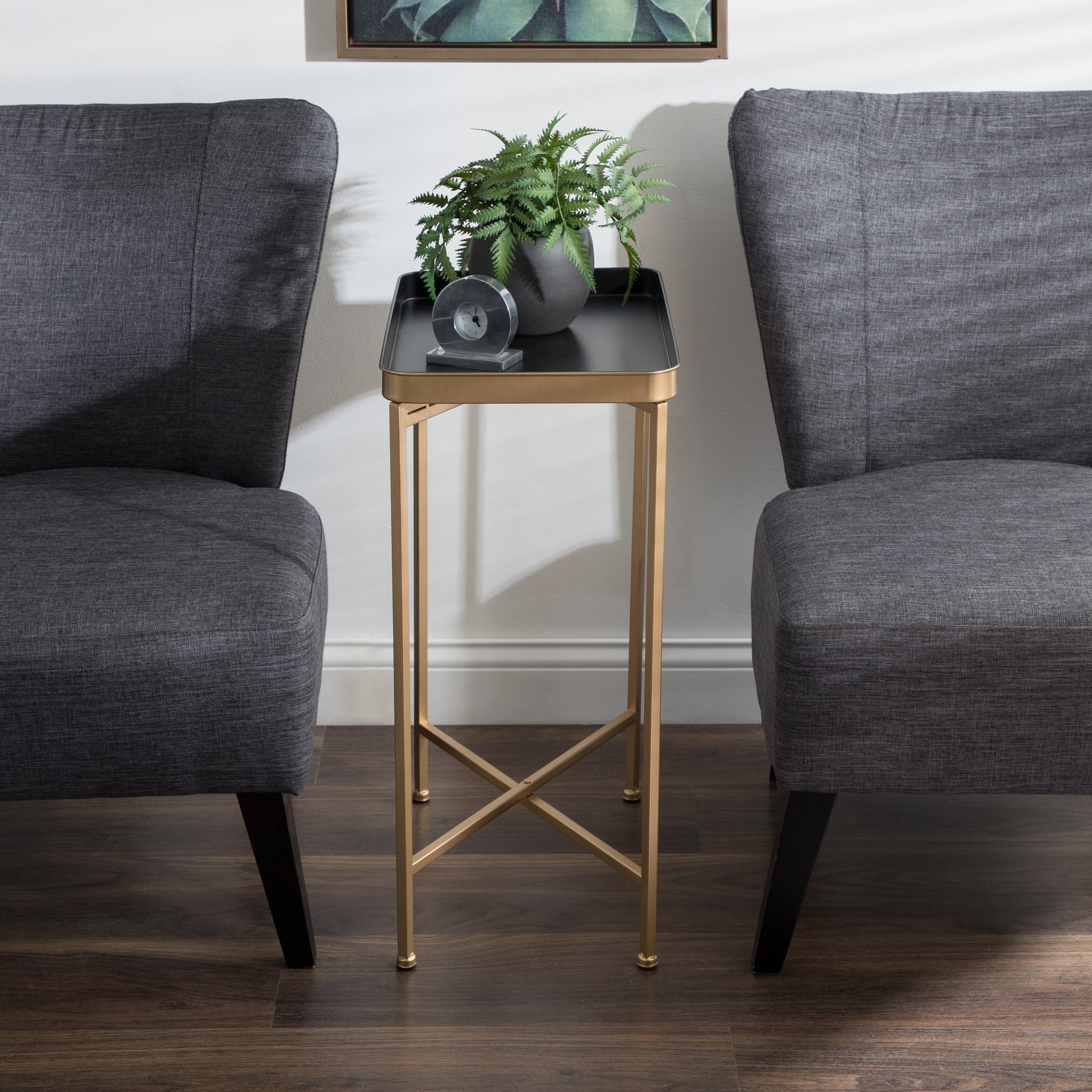 Kate And Laurel Celia Metal Tray Accent Table