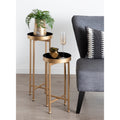 Kate And Laurel Celia Round Metal Foldable Tray Table Set 2 Piece