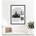Kate And Laurel Chicago City Article By Megan Ryan Framed Canvas Wall Art Print