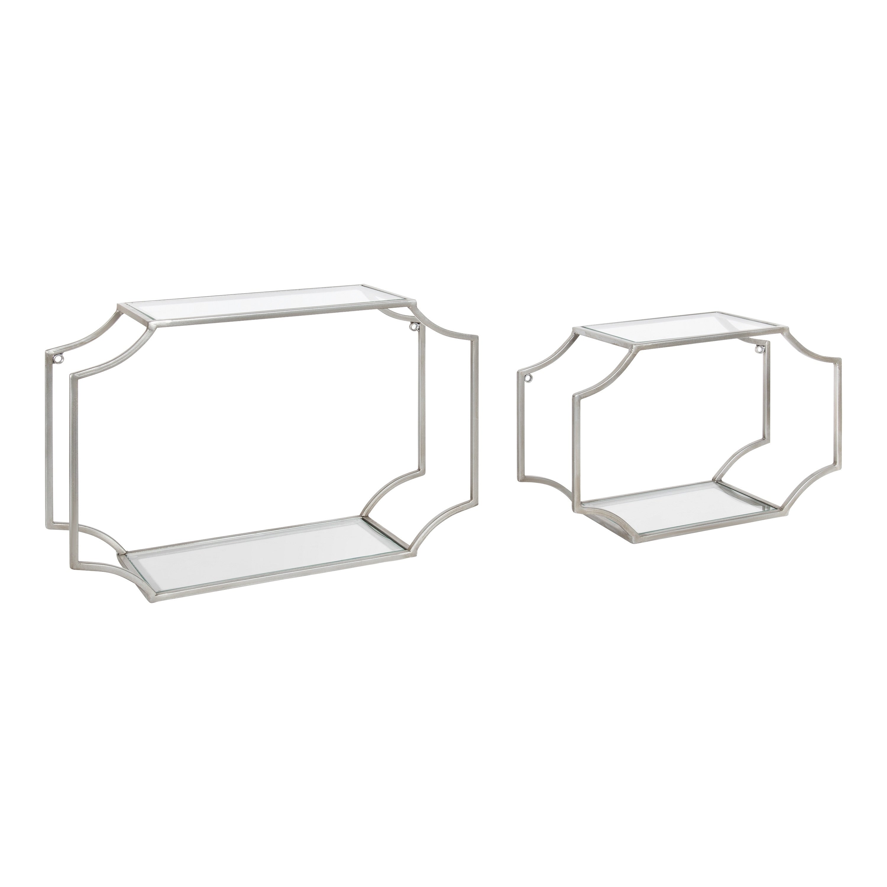 Kate And Laurel Ciel Modern Glam Metal Wall Shelf Set 2 Piece