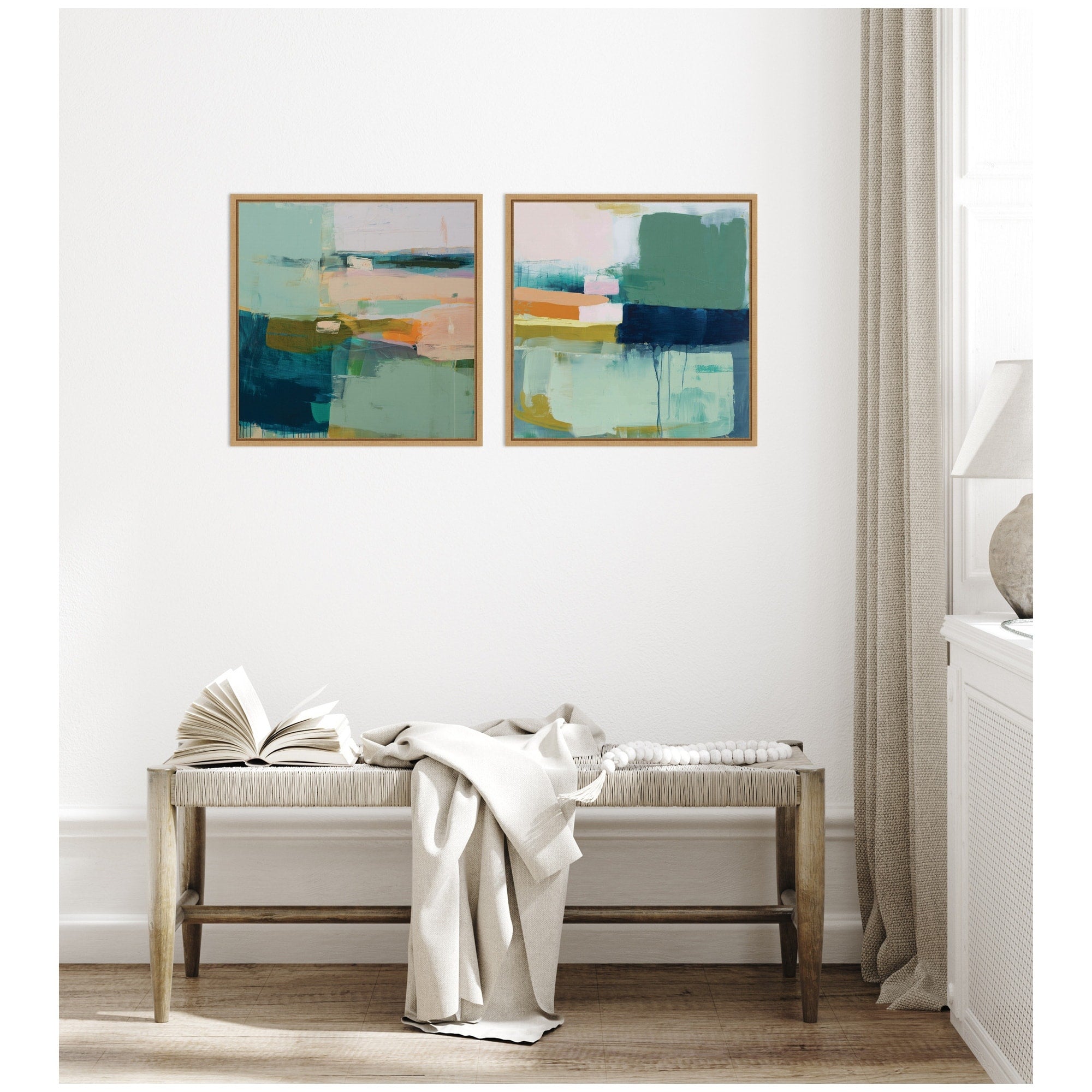 Kate And Laurel Color Block No. 1 No. 2 2 Piece Framed Canvas Wall Art Set By Amy Lighthall