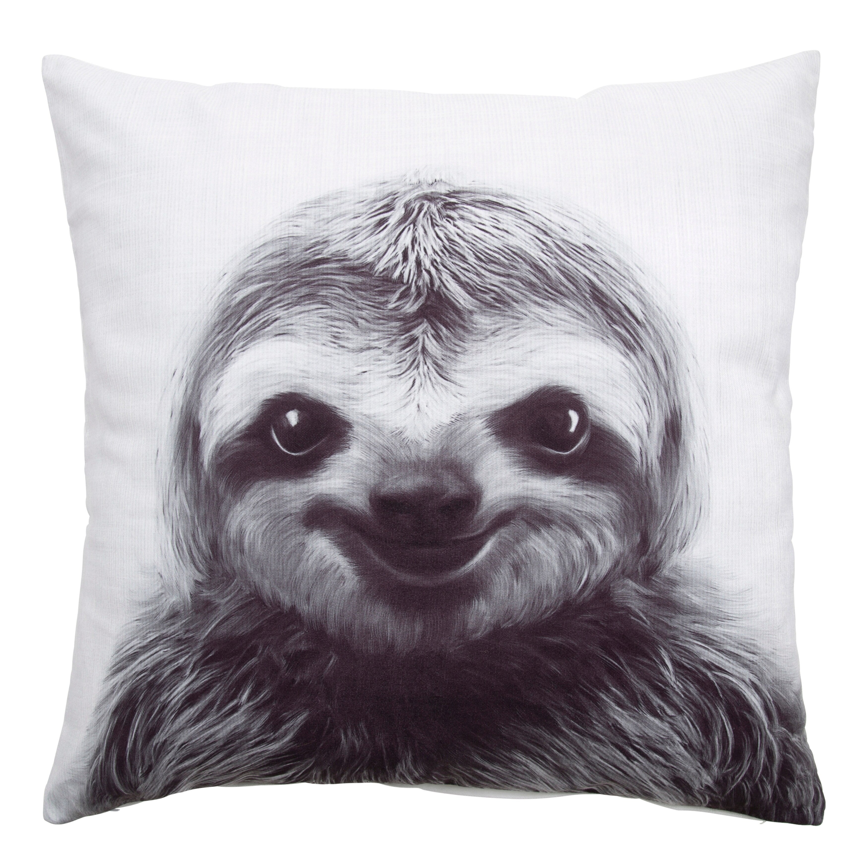 Kate And Laurel Como Sloth Print Throw Pillow Cover