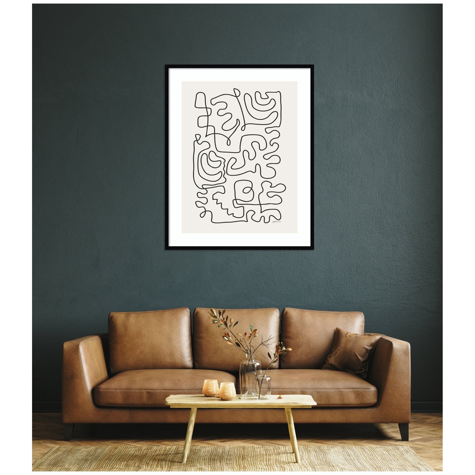 Kate And Laurel Connected Lines By Gabrielly Guedes Framed Wall Art Print