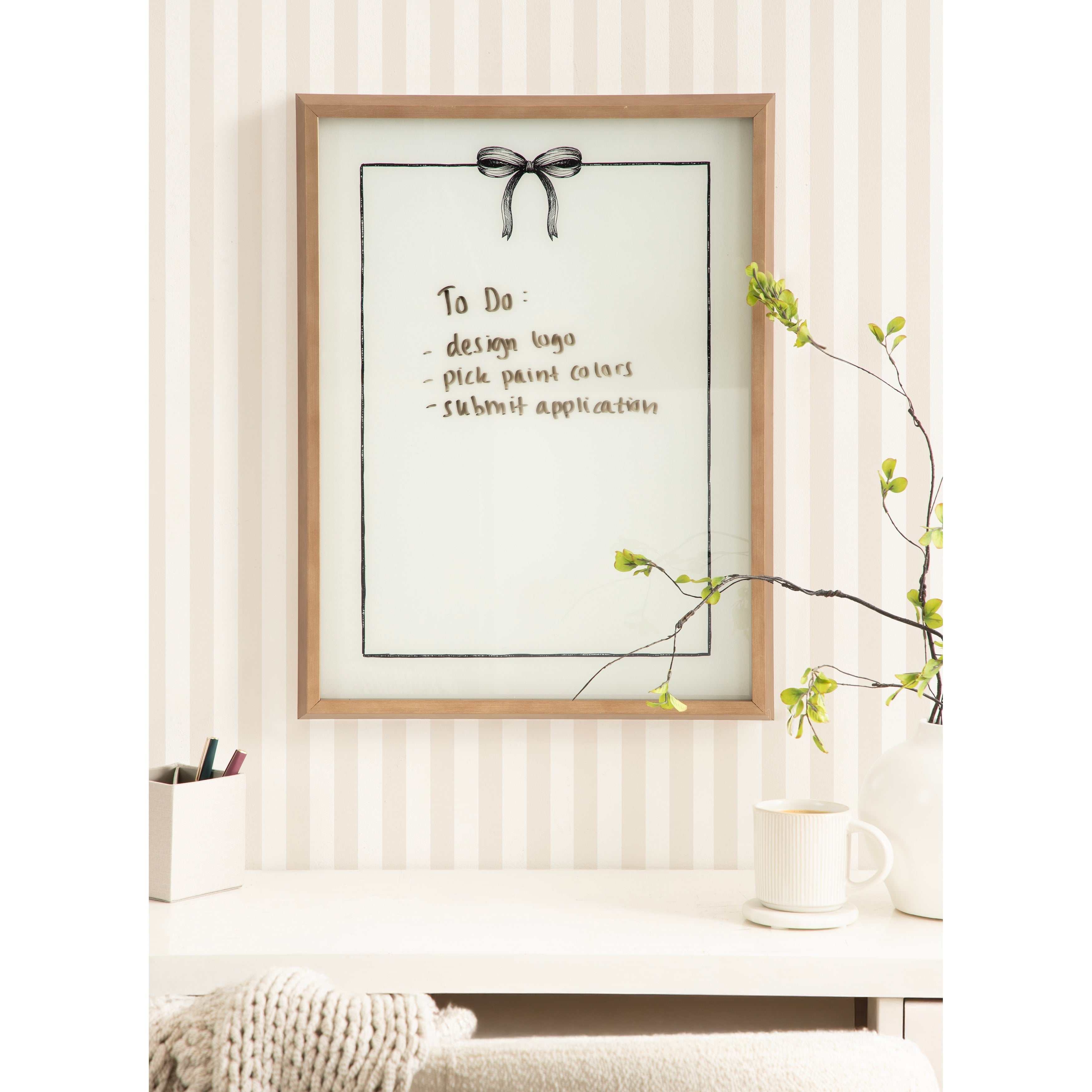 Kate And Laurel Coquette Black Bow And Frame Dry Erase By The Creative Bunch Studio 18X24