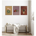 Kate And Laurel Cyclamen Still Life Fruit Bouquet 3 Piece Framed Canvas Wall Art By Nostalgia Prints