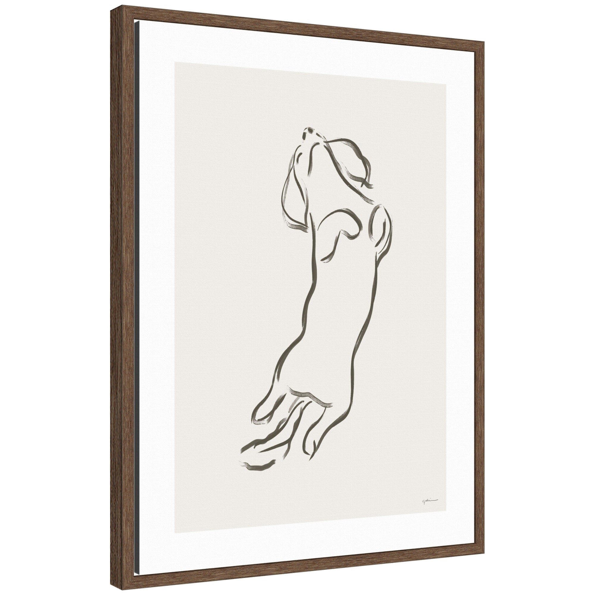Kate And Laurel Dachshund Dog By Gabrielly Guedes Framed Canvas Wall Art Print