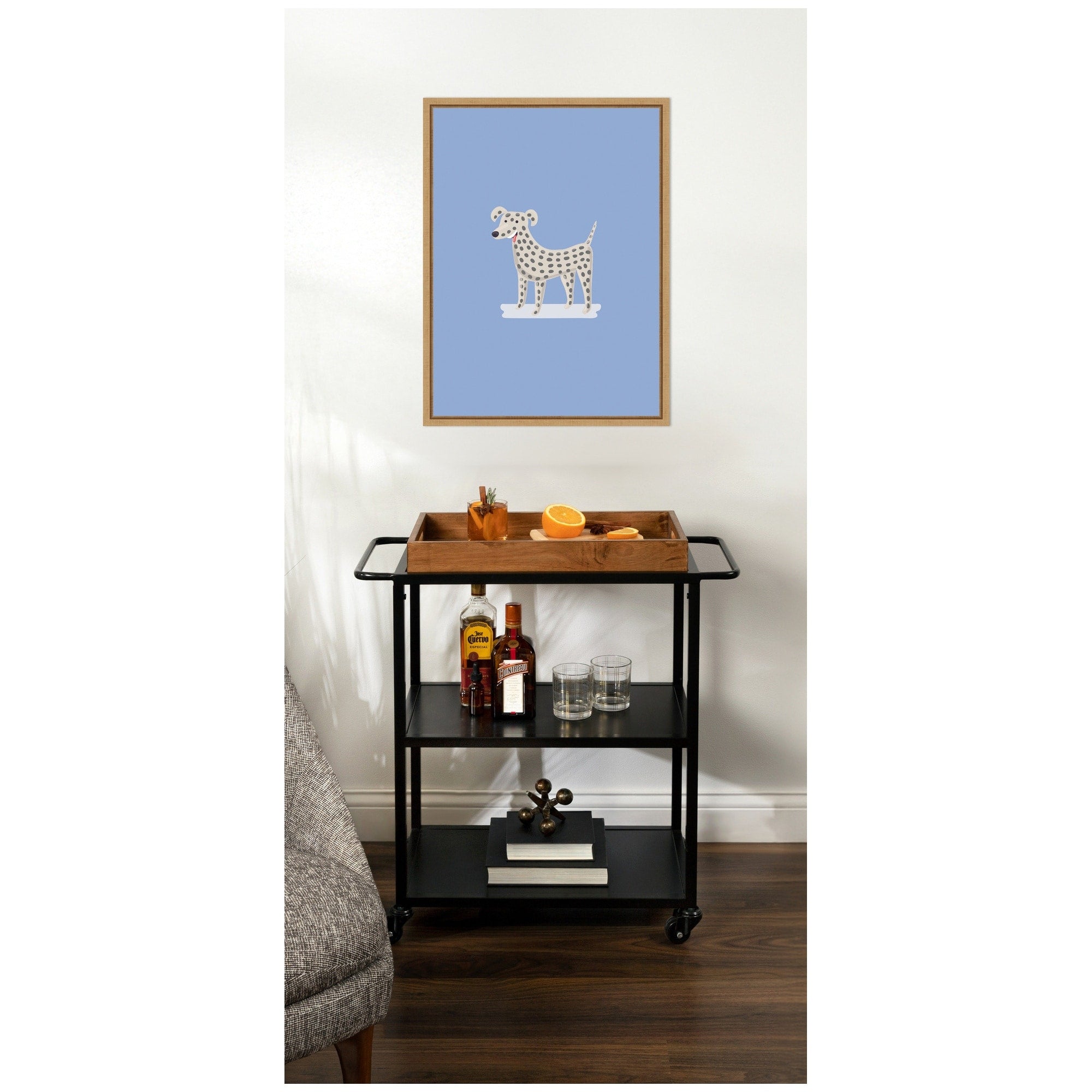 Kate And Laurel Dalmatian Dog Modern Pet Lover By Laura Moss Framed Canvas Wall Art Print