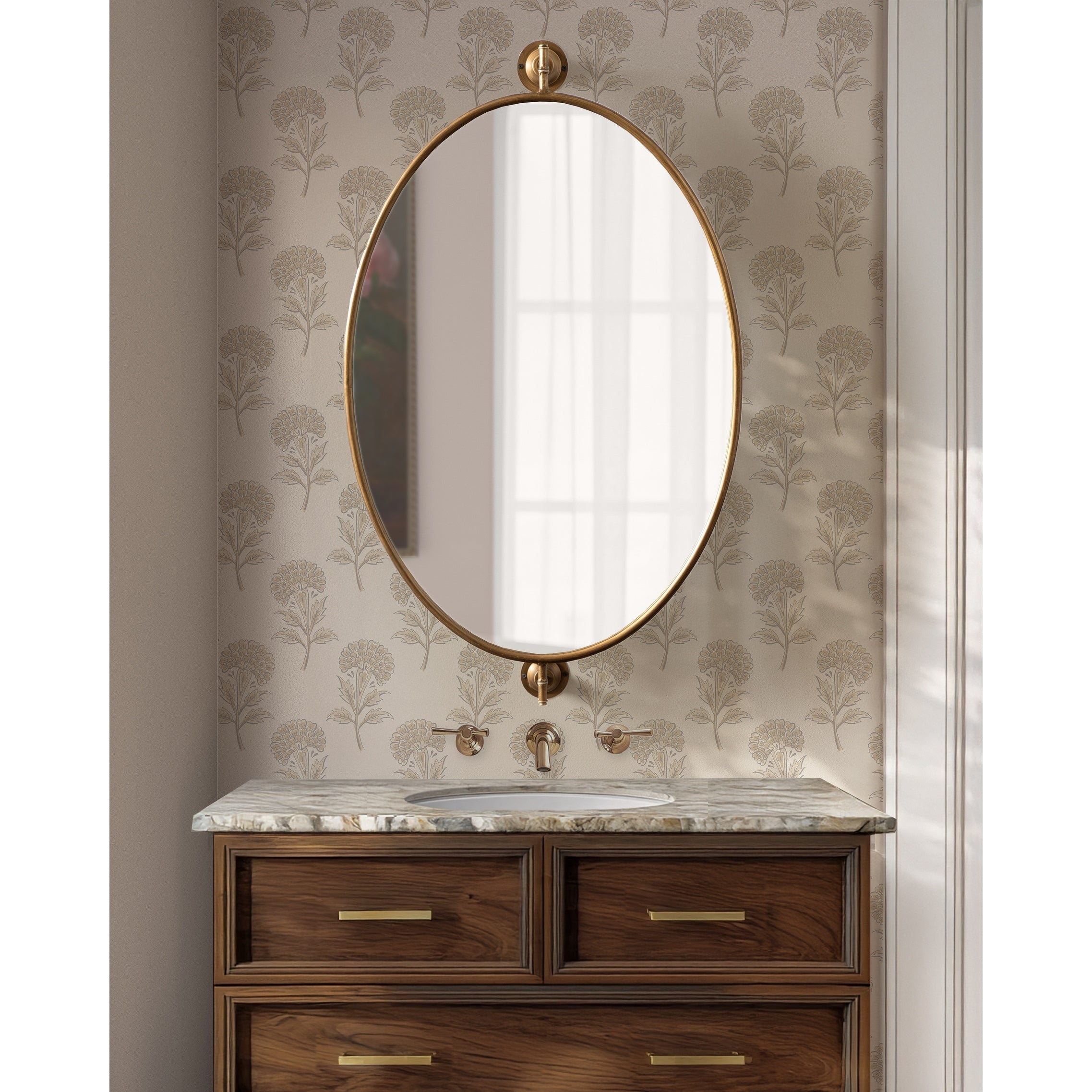 Kate And Laurel Darbridge Oval Pivot Mirror 24X41