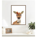 Kate And Laurel Deer With Flowers By Madeline Jeppesen Framed Canvas Wall Art Print