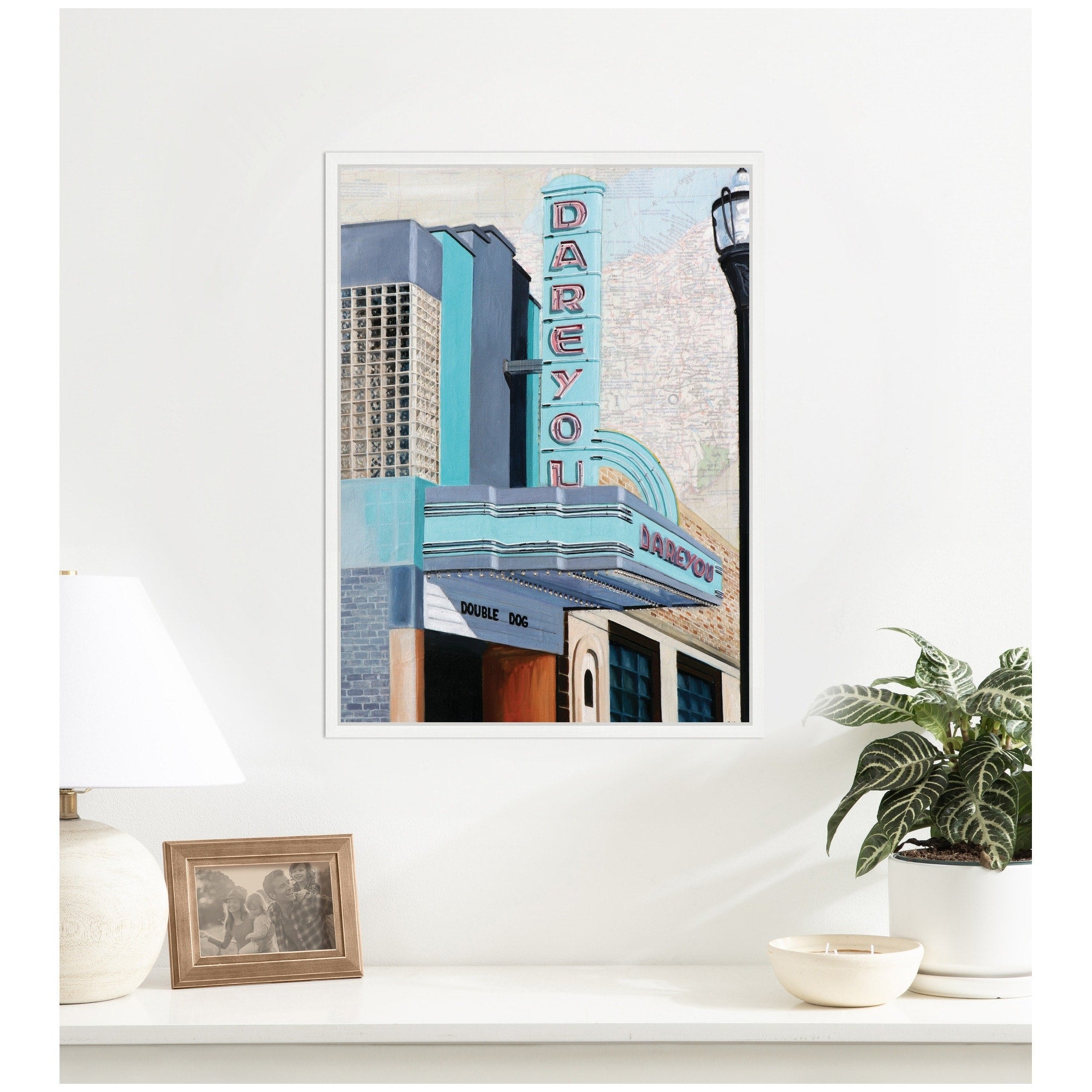 Kate And Laurel Double Dog By Krista V. Allenstein Framed Canvas Wall Art Print