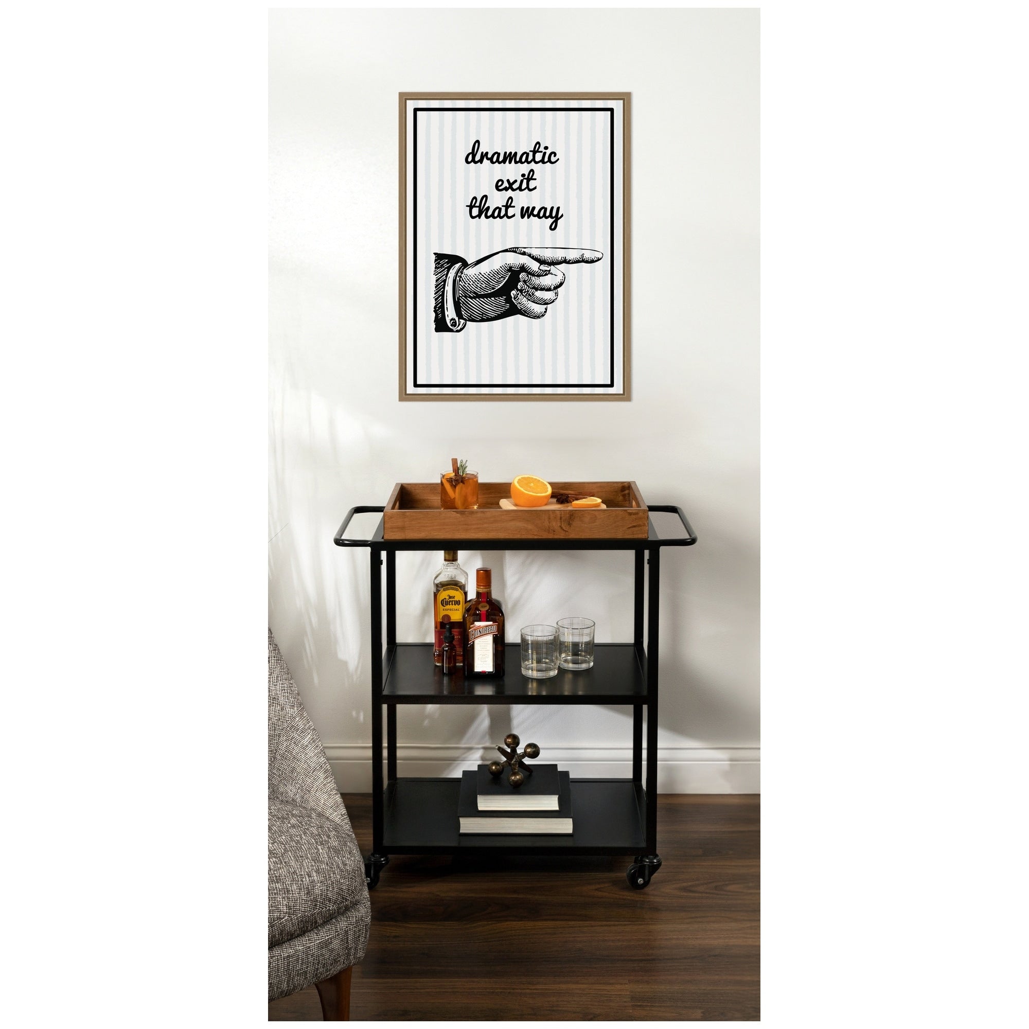 Kate And Laurel Dramatic Exit By Megan Ryan Framed Canvas Wall Art Print