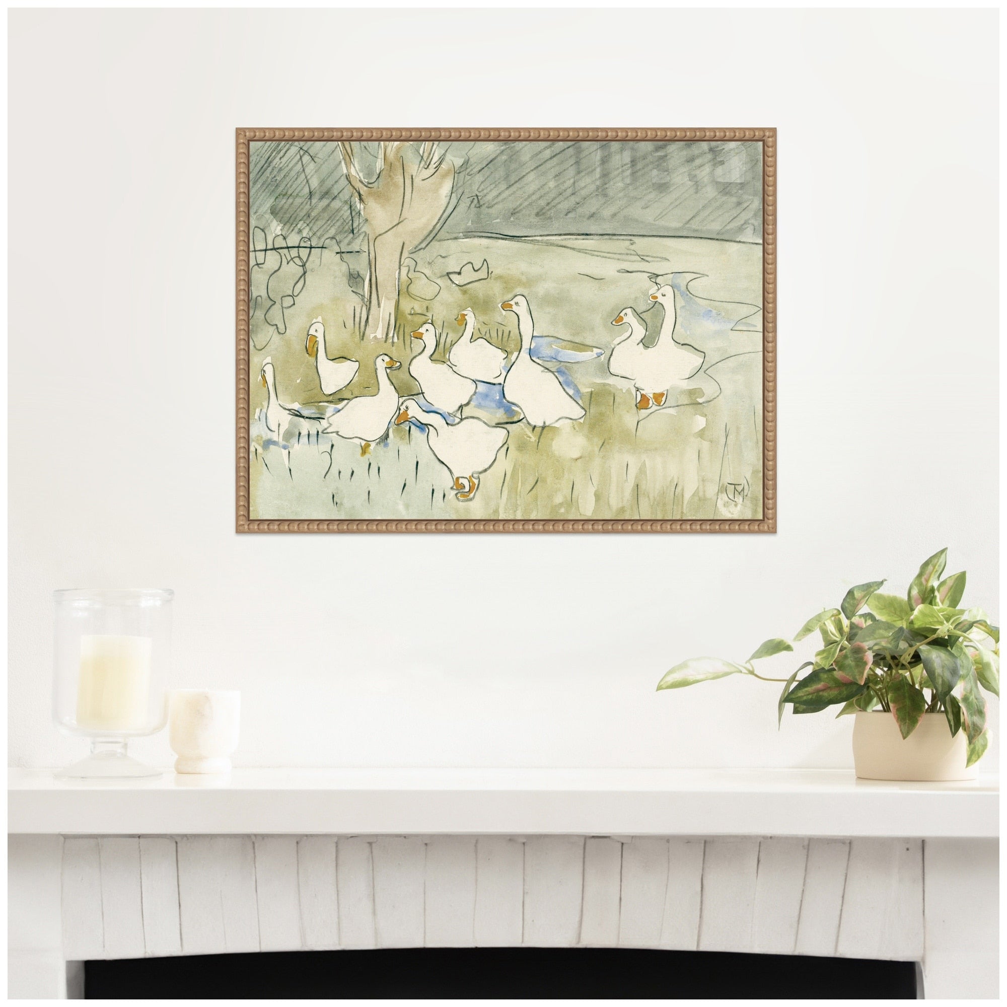 Kate And Laurel Ducks 1917 Theo Van Hoytema By Nostalgia Prints Framed Canvas Wall Art Print