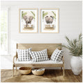 Kate And Laurel Elephant Palm Bathtub 2 Piece Framed Wall Art Print Set By Amy Peterson