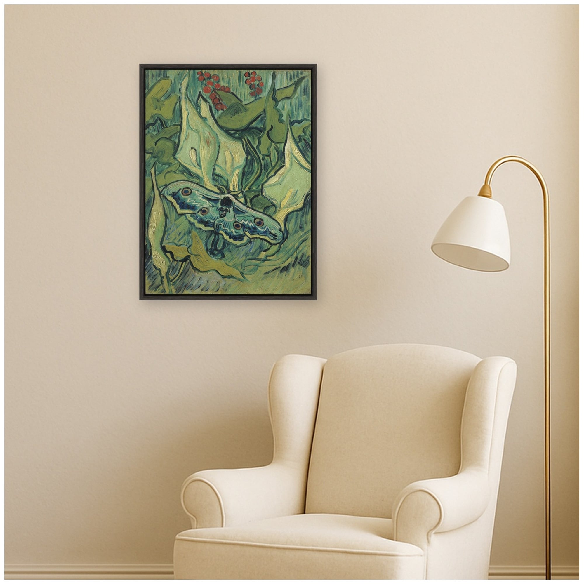 Kate And Laurel Emperor Moth 1889 Vincent Van Gogh By Nostalgia Prints Framed Canvas Wall Art Print