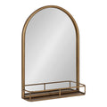 Kate And Laurel Estero Metal Framed Arch Wall Mirror With Shelf 20X28