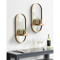 Kate And Laurel Estero Gold Metal Wall Mirror With Shelf