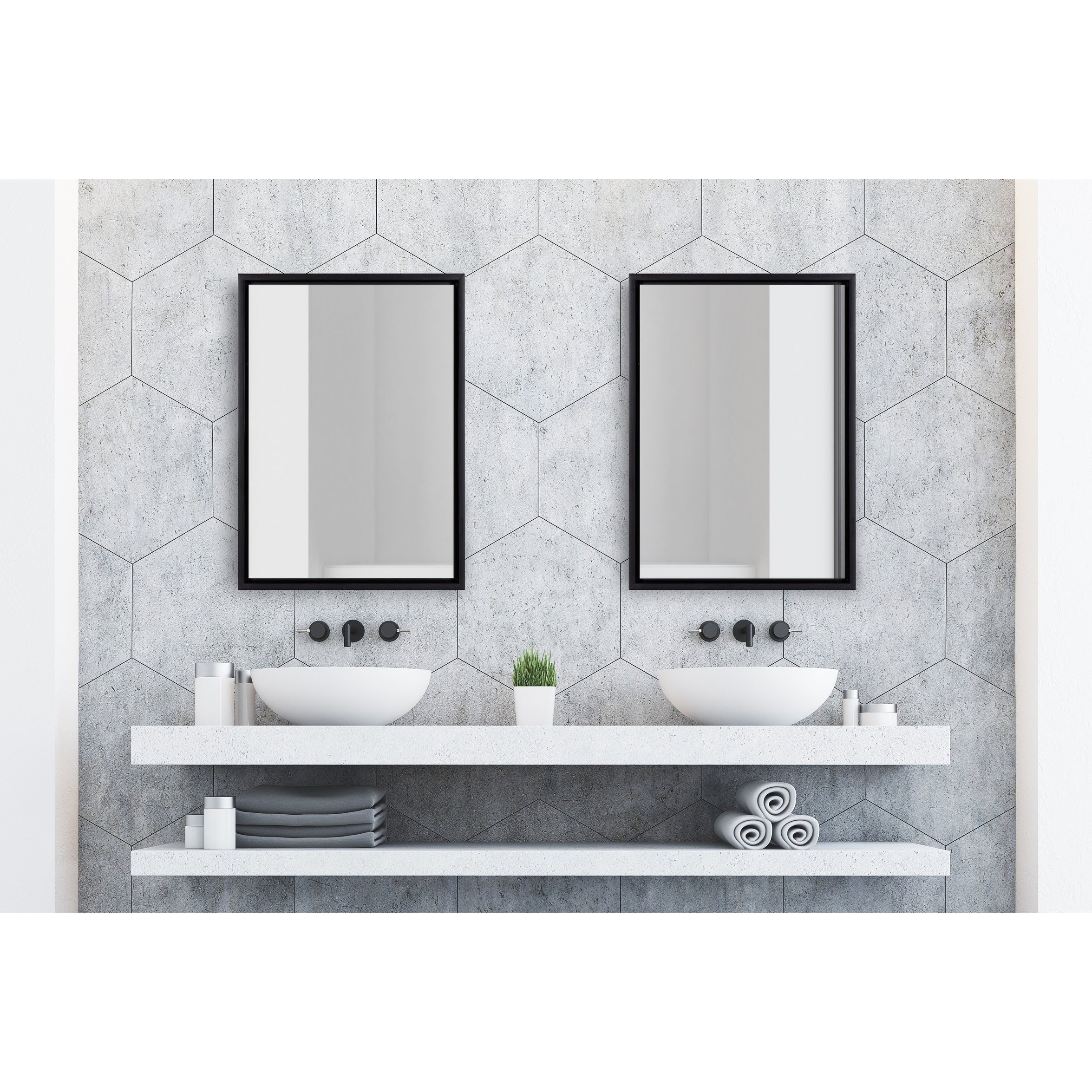 Kate And Laurel Evans Framed Floating Wall Mirror