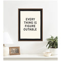Kate And Laurel Everything Is Figureoutable Positive Quote Black And White By Lucky Guava Framed Canvas Wall Art Print
