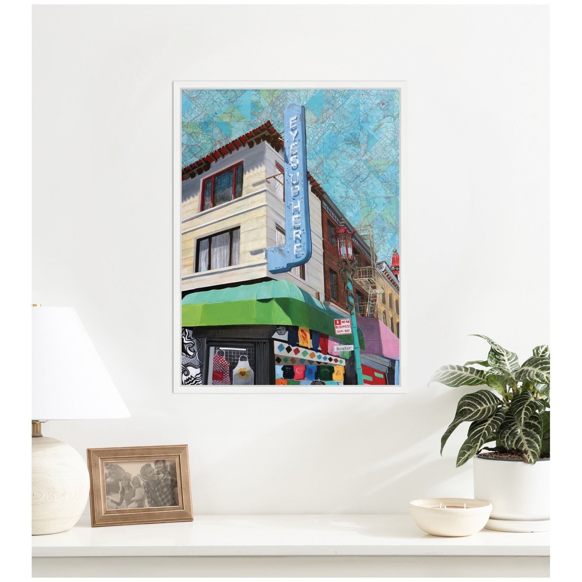 Kate And Laurel Eyes Up Here By Krista V. Allenstein Framed Canvas Wall Art Print