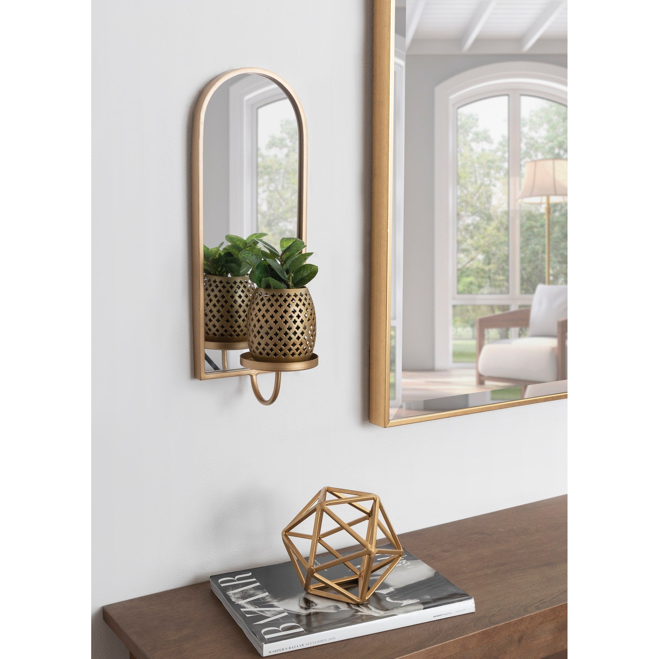 Kate And Laurel Ezerin Metal Mirror Wall Sconce 6X5X16