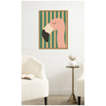 Kate And Laurel Flamingo Minimalist Pink Stripes By Laura Moss Framed Canvas Wall Art Print