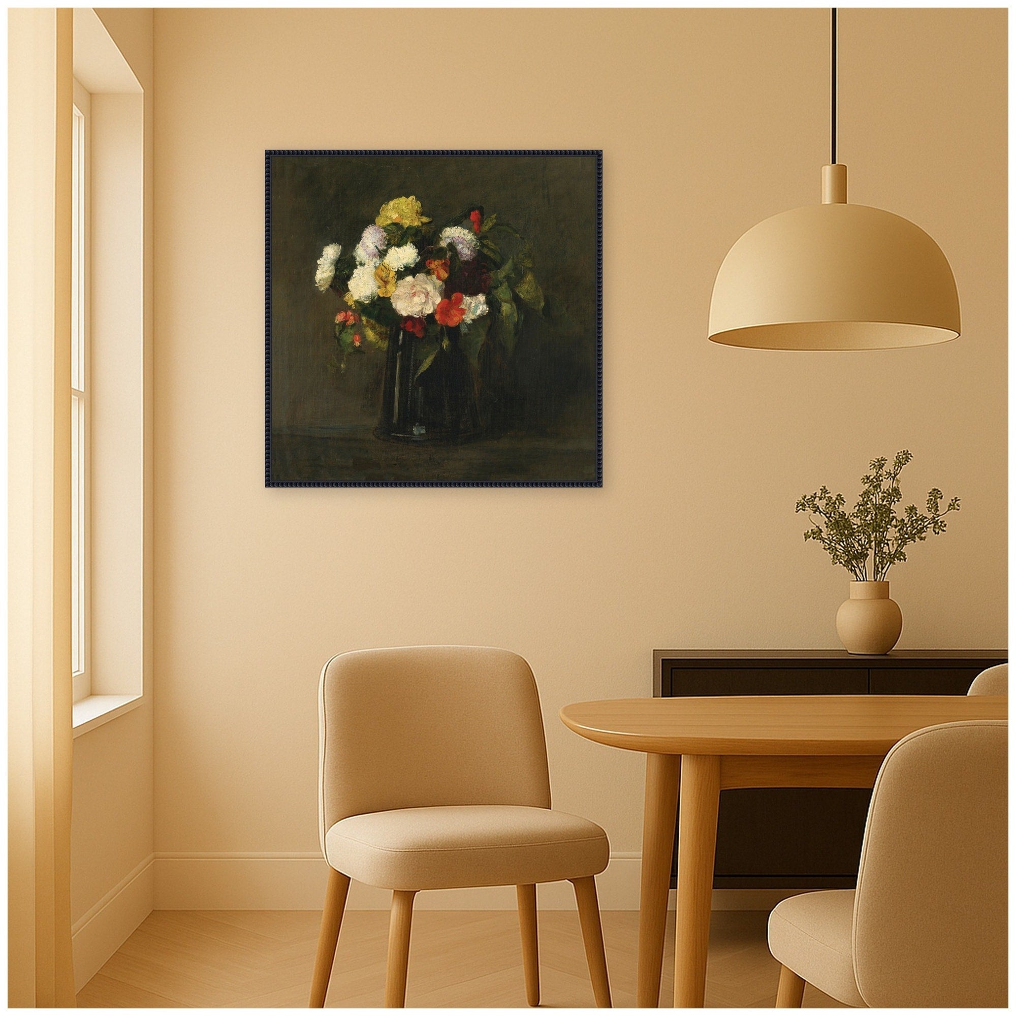 Kate And Laurel Fleurs 1861 Henri Fantin Latour By Nostalgia Prints Framed Canvas Wall Art Print