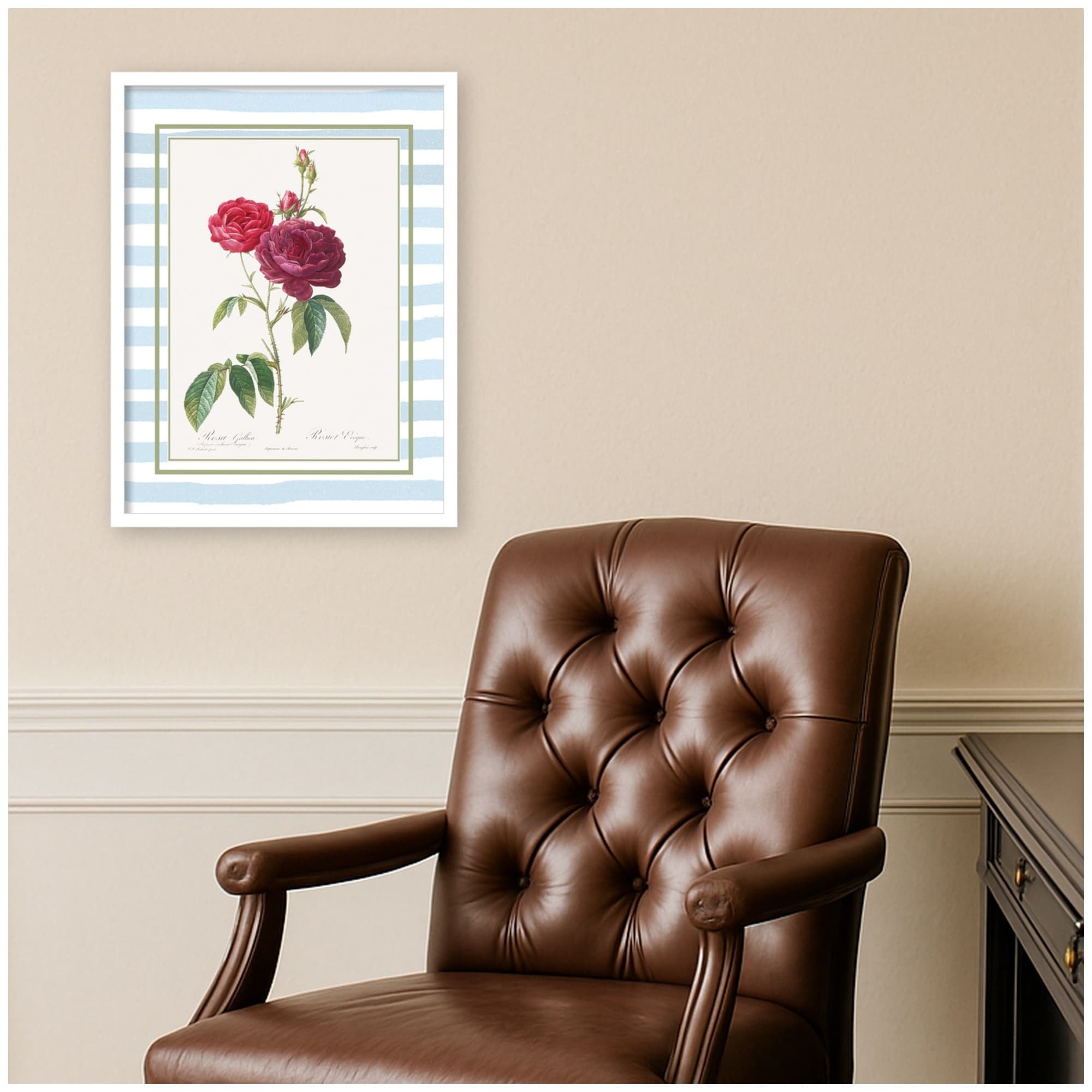 Kate And Laurel Floral 1 By Megan Ryan Framed Mounted Canvas Wall Art Print