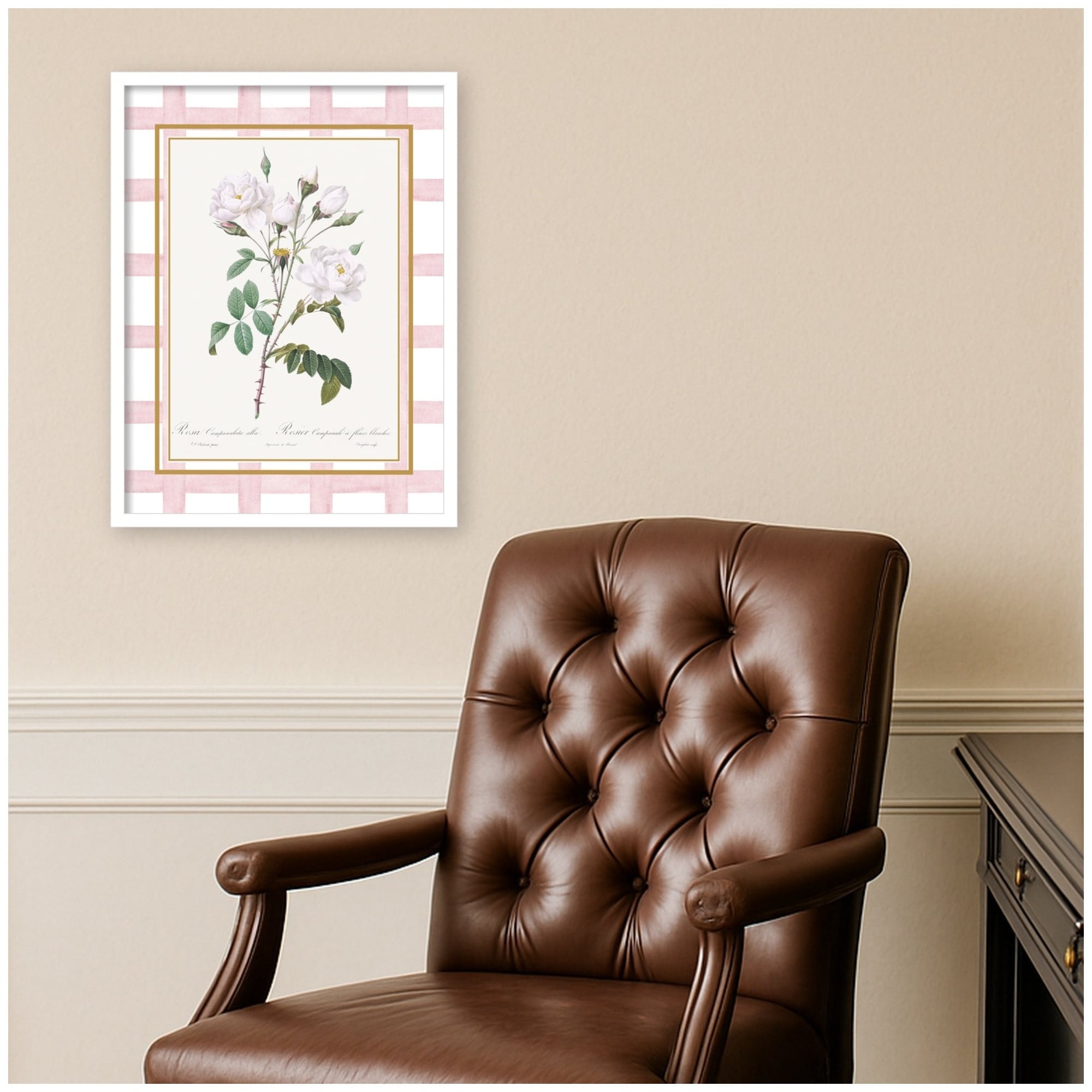 Kate And Laurel Floral 3 By Megan Ryan Framed Mounted Canvas Wall Art Print