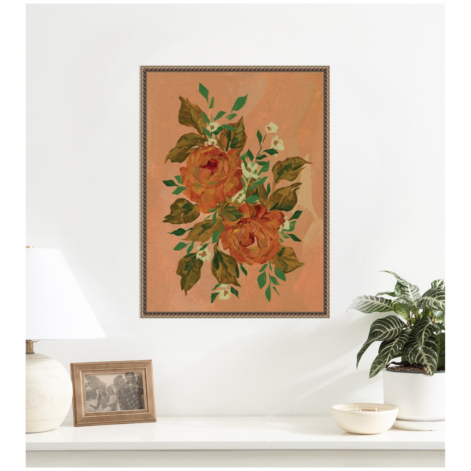 Kate And Laurel Floral 4 By Annie Quigley Framed Canvas Wall Art Print