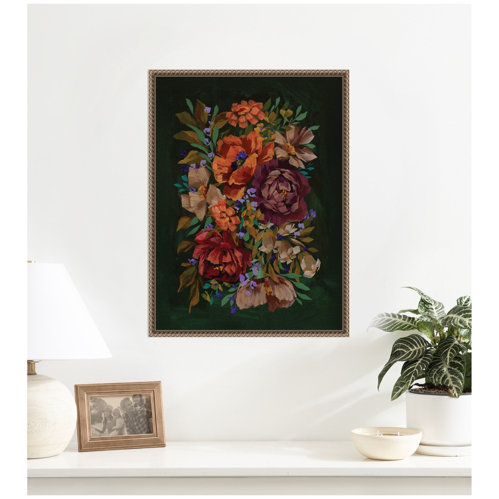 Kate And Laurel Floral 7 By Annie Quigley Framed Canvas Wall Art Print
