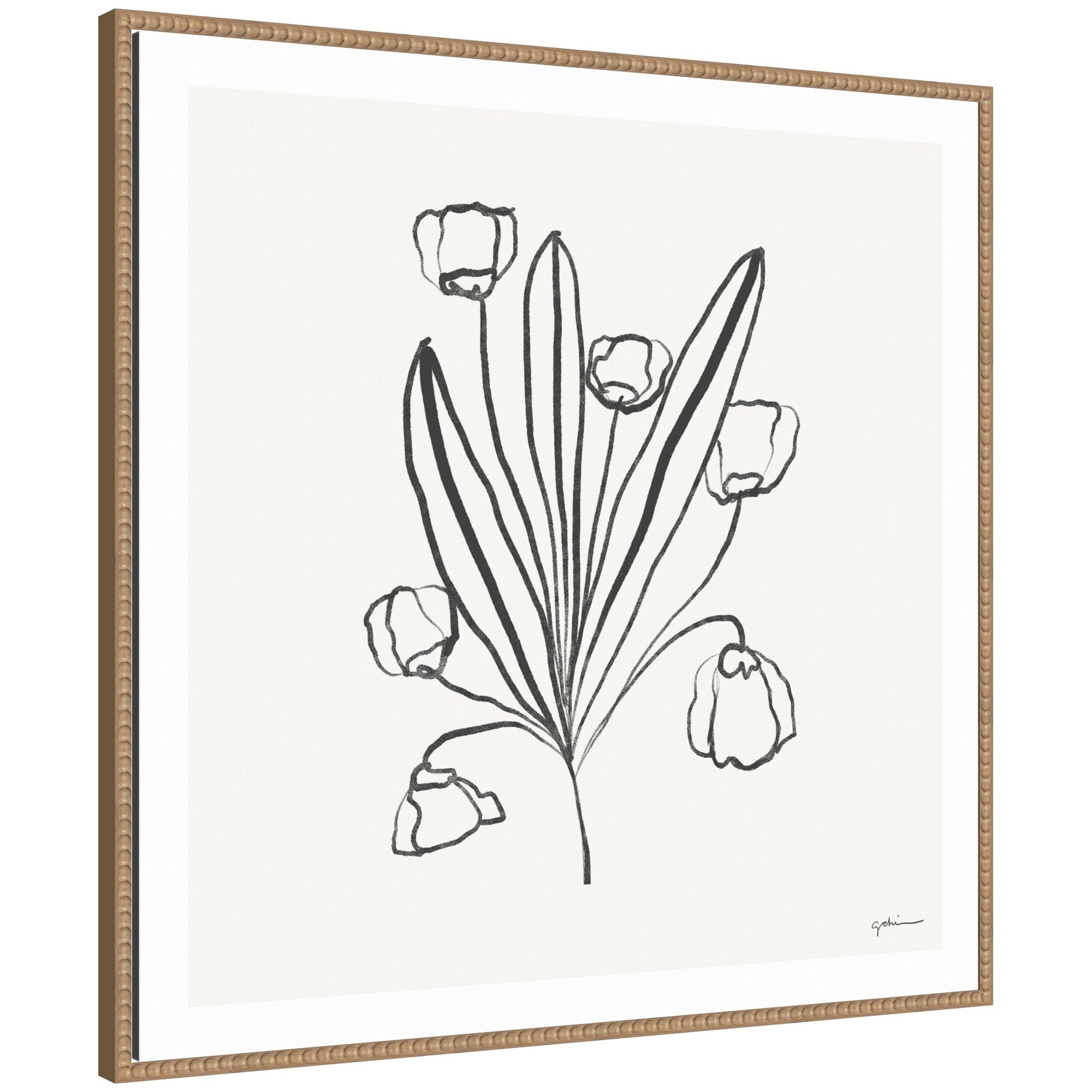 Kate And Laurel Floral Bouquet By Gabrielly Guedes Framed Canvas Wall Art Print
