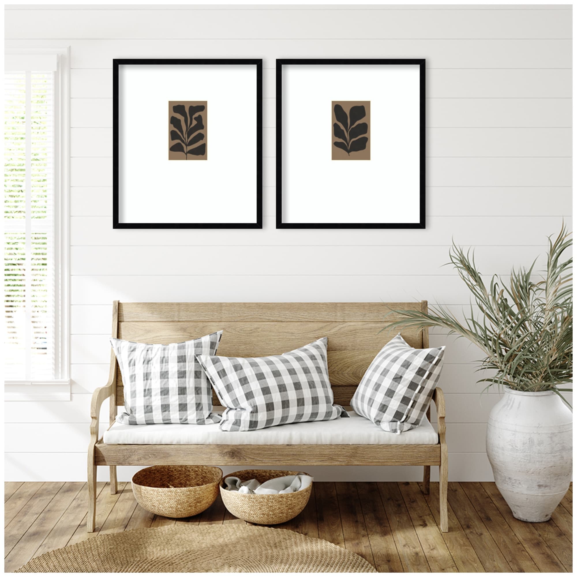 Kate And Laurel Floral Silhouette 01 02 2 Piece Framed Wall Art Print Set By Gabrielly Guedes