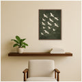 Kate And Laurel Flying Cranes Nature Minimalist Birds By Laura Moss Framed Canvas Wall Art Print