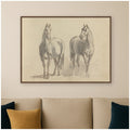 Kate And Laurel Fourty Three Studies Of Horsed And Riders By Nostalgia Prints Framed Canvas Wall Art Print